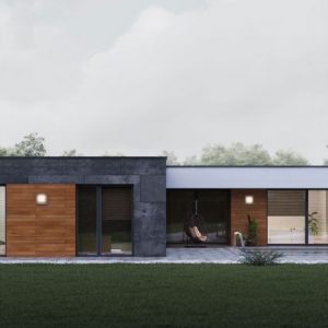 Moderný bungalov s plochou strechou na kľúč | woodhouse.sk