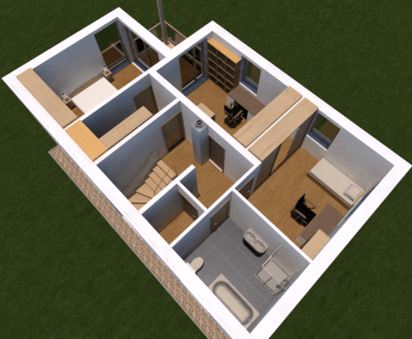 Dvojposchodový pasívny dom vo tvaru kocky | katalóg drevostavieb